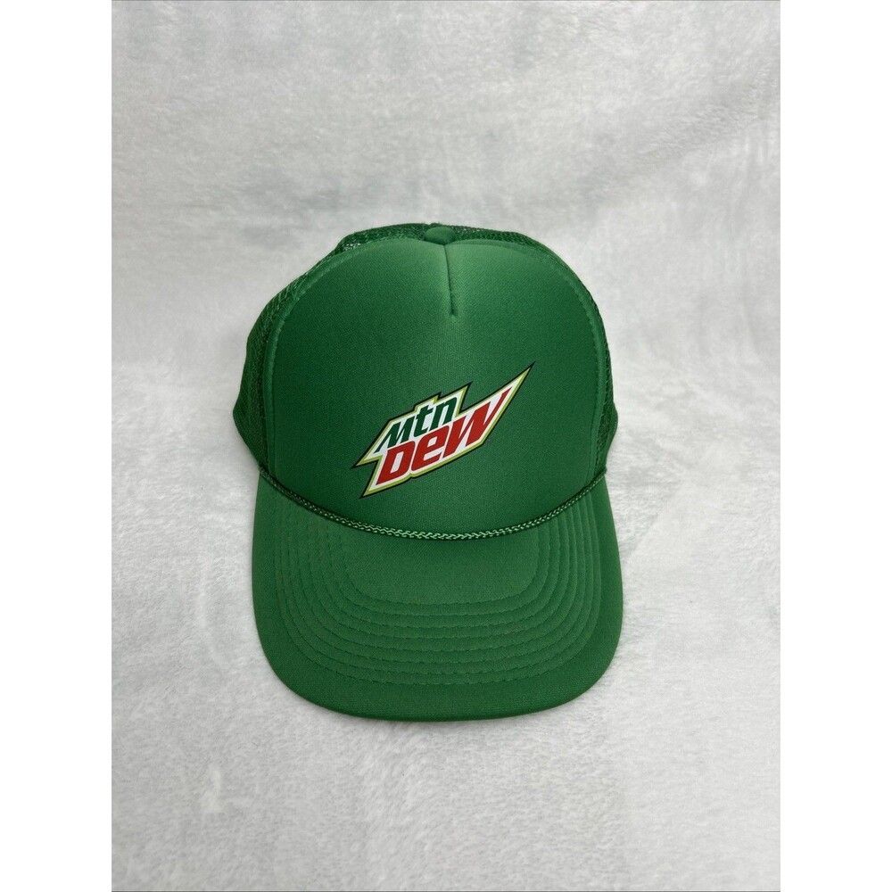 Mountain Dew Green Rope Mesh Snap Back Trucker Otto Hat Cap Unisex Adults
